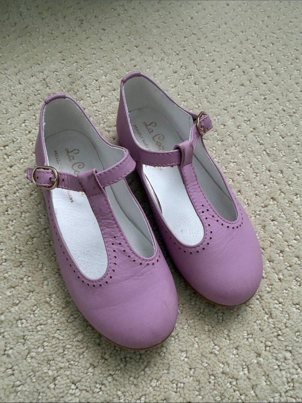 La Coqueta Lilac T-Strap Kids Dress Shoes